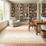 Peach Wavy Abstract Area Rug