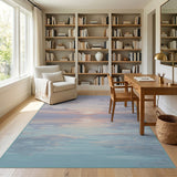 Coastal Sunset Blue Teal Area Rug