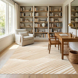 Beige Abstract Wave No. 11 Area Rug