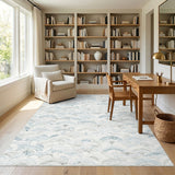 Blue Scallop Wave Area Rug