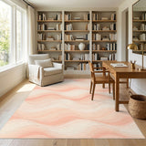 Pink Abstract Area Blush Pink Wavy Abstract Area Rug