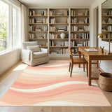 Soft Orange Wavy Abstract Area Rug