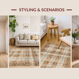 Ultra Soft Area Rug, Non Slip, Stain Resistant, Washable Area Rugs for Living Room, Bedroom, Vivid Textured Animal Print Style(Beige)