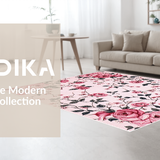 Ultra Soft Area Rug, Non Slip, Stain Resistant, Washable Area Rugs for Living Room, Bedroom, Playful Flower Petal Arrangement(Pink)