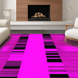Ultra Soft Area Rug, Non Slip, Stain Resistant, Washable Area Rugs for Living Room, Bedroom, Funky Artistic Striped Design(Pink)