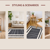 Ultra Soft Area Rug, Non Slip, Stain Resistant, Washable Area Rugs for Living Room, Bedroom, Stylish Minimalist Geometric Arrangement(Gray)