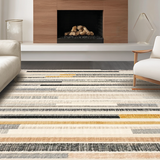 Ultra Soft Area Rug, Non Slip, Stain Resistant, Washable Area Rugs for Living Room, Bedroom, Monochrome Stripe Woven Rug, Modern Patio Carpet Door Mat Decor(Gray)