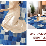 Ultra Soft Area Rug, Non Slip, Stain Resistant, Washable Area Rugs for Living Room, Bedroom, Vivid Abstract Geometric Composition(Blue)
