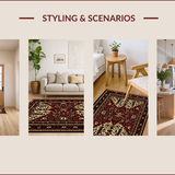 Ultra Soft Area Rug, Non Slip, Stain Resistant, Washable Area Rugs for Living Room, Bedroom, Forest Lodge Pet-Friendly Entryway Rug Elk Design(Red)