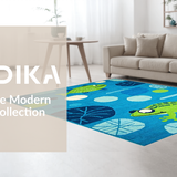 Pastel Frog Patterned Mat(Blue)