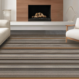 Ultra Soft Area Rug, Non Slip, Stain Resistant, Washable Area Rugs for Living Room, Bedroom, Artful Mocha Clay Geometric Motif(Brown)