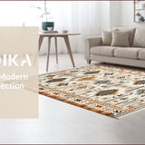 Ultra Soft Area Rug, Non Slip, Stain Resistant, Washable Area Rugs for Living Room, Bedroom, Southwest Tribal Ethnic Aesthetic(Orange)