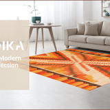 Ultra Soft Area Rug, Non Slip, Stain Resistant, Washable Area Rugs for Living Room, Bedroom, Stylish Fringed Rustic Pattern(Orange)