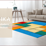 Ultra Soft Area Rug, Non Slip, Stain Resistant, Washable Area Rugs for Living Room, Bedroom, Abstract Geometric Multi-Color Nursery Play Mat(Blue)
