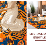 Ultra Soft Area Rug, Non Slip, Stain Resistant, Washable Area Rugs for Living Room, Bedroom, Artistic Vibrant Colorful Tiger Design(Orange)