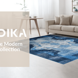 Ultra Soft Area Rug, Non Slip, Stain Resistant, Washable Area Rugs for Living Room, Bedroom, Minimalist Blue and Gray Fusion(Blue)