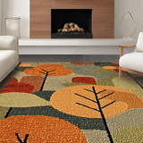 Ultra Soft Area Rug, Non Slip, Stain Resistant, Washable Area Rugs for Living Room, Bedroom, Vibrant Abstract Earthy Tones(Orange)