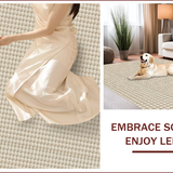 Ultra Soft Area Rug, Non Slip, Stain Resistant, Washable Area Rugs for Living Room, Bedroom, Loop-and-Cut Tufted Cotton(Beige)