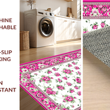 Ultra Soft Area Rug, Non Slip, Stain Resistant, Washable Area Rugs for Living Room, Bedroom, Graceful Nature-Inspired Design(White)