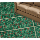 Ultra Soft Area Rug, Non Slip, Stain Resistant, Washable Area Rugs for Living Room, Bedroom, Colorful Urban Adventure Layout(Green)