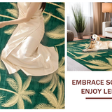Ultra Soft Area Rug, Non Slip, Stain Resistant, Washable Area Rugs for Living Room, Bedroom, Chic Earthy Palm Tree Motif(Green)