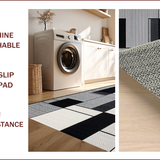 Ultra Soft Area Rug, Non Slip, Stain Resistant, Washable Area Rugs for Living Room, Bedroom, Sleek Contemporary Geometric Aesthetic(Black)