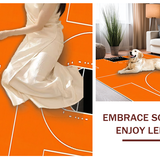 Ultra Soft Area Rug, Non Slip, Stain Resistant, Washable Area Rugs for Living Room, Bedroom, Striking Orange Sports Visual Appeal(Orange)
