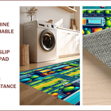 Ultra Soft Area Rug, Non Slip, Stain Resistant, Washable Area Rugs for Living Room, Bedroom, Colorful City Traffic Playroom Educational Rug(Blue)