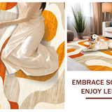 Ultra Soft Area Rug, Non Slip, Stain Resistant, Washable Area Rugs for Living Room, Bedroom, Rustic Earthy Textured Visual Theme(Orange)