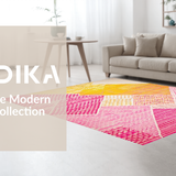Ultra Soft Area Rug, Non Slip, Stain Resistant, Washable Area Rugs for Living Room, Bedroom, Delicate Modern Lattice Aesthetic(Yellow)
