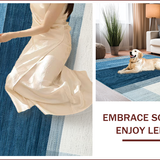 Ultra Soft Area Rug, Non Slip, Stain Resistant, Washable Area Rugs for Living Room, Bedroom, Trendy Cozy Shaggy Aesthetic(Blue)