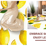 Chic White Citrus Patterned Mat(Yellow)
