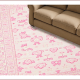Ultra Soft Area Rug, Non Slip, Stain Resistant, Washable Area Rugs for Living Room, Bedroom, Charming Pastel Bow Aesthetic(Pink)