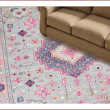 Ultra Soft Area Rug, Non Slip, Stain Resistant, Washable Area Rugs for Living Room, Bedroom, Soft Pastel Geometric Aesthetic(Gray)
