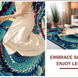 Ultra Soft Area Rug, Non Slip, Stain Resistant, Washable Area Rugs for Living Room, Bedroom, Colorful Dragon Fantasy Kids Bedroom Rug(Blue)