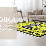 Ultra Soft Area Rug, Non Slip, Stain Resistant, Washable Area Rugs for Living Room, Bedroom, Elegant Geometric Black and Cream(Yellow)