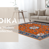 Ultra Soft Area Rug, Non Slip, Stain Resistant, Washable Area Rugs for Living Room, Bedroom, Charming Rustic Botanical Print(Orange)