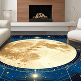 Ultra Soft Area Rug, Non Slip, Stain Resistant, Washable Area Rugs for Living Room, Bedroom, Enchanting Radiant Orb Patterns(Gold)