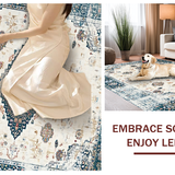 Cozy Cream and Blue Abstract Elements(Beige)