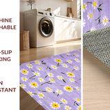 Ultra Soft Area Rug, Non Slip, Stain Resistant, Washable Area Rugs for Living Room, Bedroom, Vibrant Cheerful Floral Aesthetic(Purple)