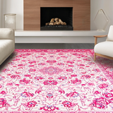 Ultra Soft Area Rug, Non Slip, Stain Resistant, Washable Area Rugs for Living Room, Bedroom, Cute Pastel Geometric Accent(Pink)