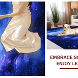 Ultra Soft Area Rug, Non Slip, Stain Resistant, Washable Area Rugs for Living Room, Bedroom, Starry Dreamscape Abstract Vision(Blue)