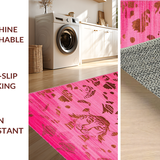 Ultra Soft Area Rug, Non Slip, Stain Resistant, Washable Area Rugs for Living Room, Bedroom, Artistic Cheetah Pattern Elegance(Pink)