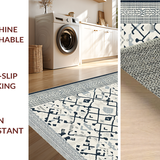 Ultra Soft Area Rug, Non Slip, Stain Resistant, Washable Area Rugs for Living Room, Bedroom, Rustic Neutral Diamond Design(White)