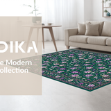 Ultra Soft Area Rug, Non Slip, Stain Resistant, Washable Area Rugs for Living Room, Bedroom, Artistic Pastel Floral Composition(Green)