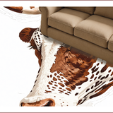 Ultra Soft Area Rug, Non Slip, Stain Resistant, Washable Area Rugs for Living Room, Bedroom, Faux Cowhide Western(Brown)