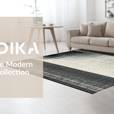 Ultra Soft Area Rug, Non Slip, Stain Resistant, Washable Area Rugs for Living Room, Bedroom, Modern Abstract Black & White Rug:  Woven Design(Black)