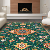 Ultra Soft Area Rug, Non Slip, Stain Resistant, Washable Area Rugs for Living Room, Bedroom, Charming Soft Floral Texture(Green)