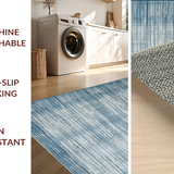 Ultra Soft Area Rug, Non Slip, Stain Resistant, Washable Area Rugs for Living Room, Bedroom, Rustic Waffle Patterned Harmony(Blue)