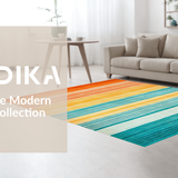 Ultra Soft Area Rug, Non Slip, Stain Resistant, Washable Area Rugs for Living Room, Bedroom, Bright Modern Kaleidoscope Style(Orange)